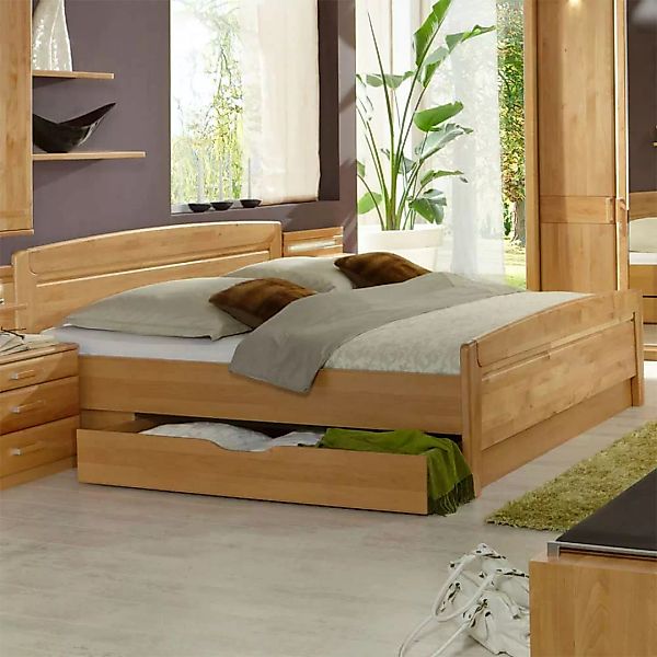 Doppelbett aus Erle Teilmassiv Bettkasten günstig online kaufen