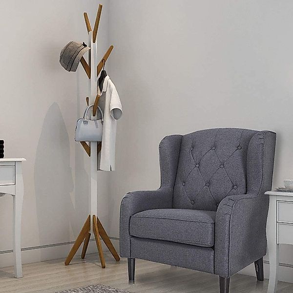 Natsen Garderobenständer Holz Garderobe Kleiderständer, (8 günstig online kaufen