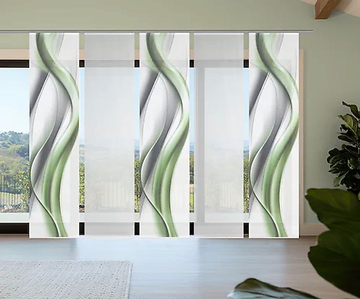 Vision S Schiebegardine »CARA« Paneelwagen 5 Stk. tlg. Schiebevorhang,Bambu günstig online kaufen