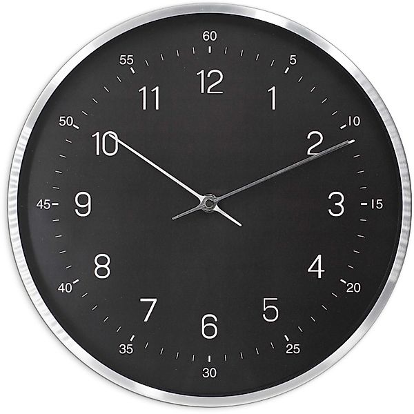 K&L Wall Art Wanduhr lautlose Retro Metalluhr Schwarz-Silber Edelstahl Opti günstig online kaufen