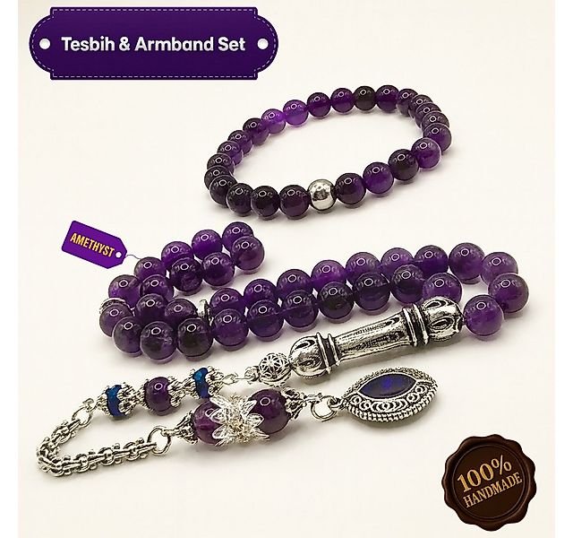 M-Punkt24 Kettenanhänger Set Tesbih Tespih Armband (Amethyst Armband & Tesb günstig online kaufen
