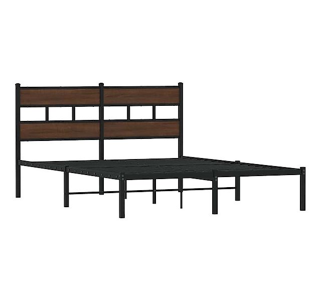 vidaXL Bett Bettgestell ohne Matratze mit Kopfteil Braun Eiche 140x200 cm günstig online kaufen