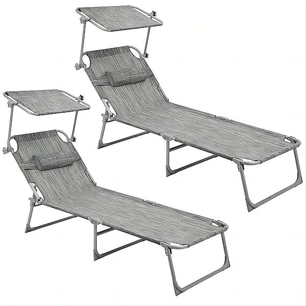 SONGMICS Gartenliege, 2 St., klappbarer Liegestuhl,193x53x29cm,mit günstig online kaufen