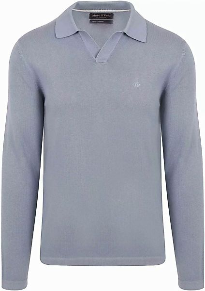 Marc O'Polo Longsleeve Poloshirt Riva Hellblau - Größe L günstig online kaufen