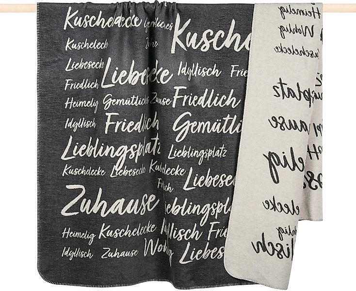 Wohndecke SNUG, PAD, Made in Europe, Wendefunktion, mit Schriftzug, 150x200 günstig online kaufen