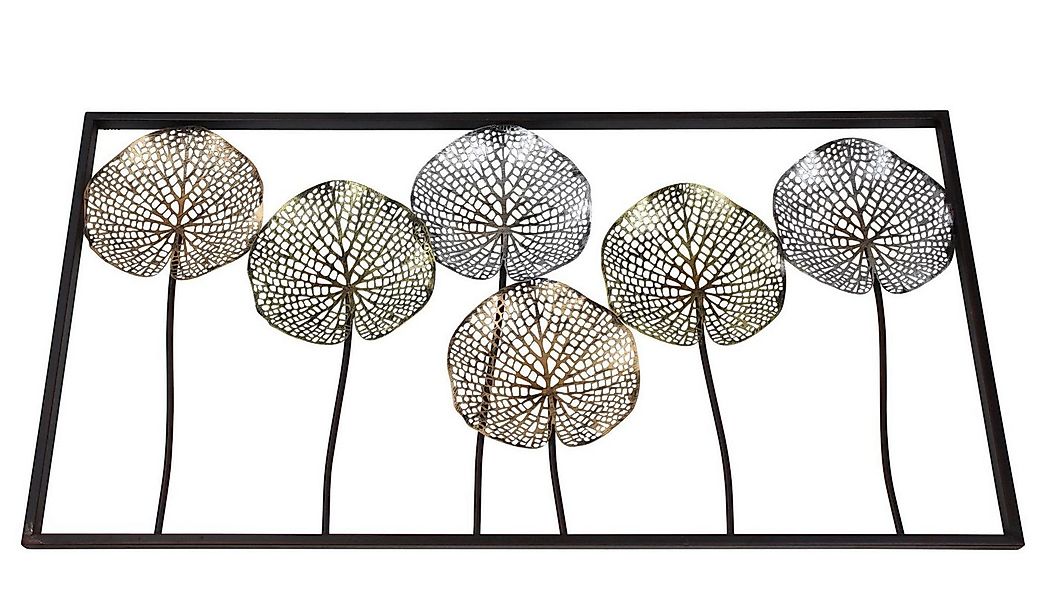 Dekoleidenschaft Wandbild "Lotus" aus Metall, 100x50 cm, Wanddeko in 3D Opt günstig online kaufen