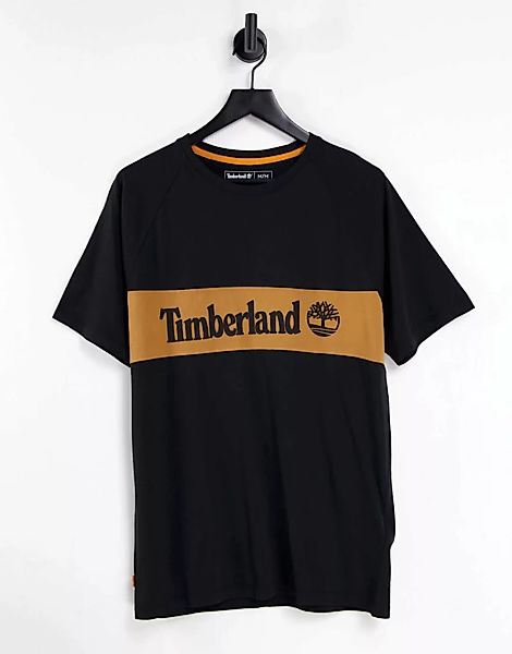 Timberland – Cut and Sew – T-Shirt in Schwarz günstig online kaufen