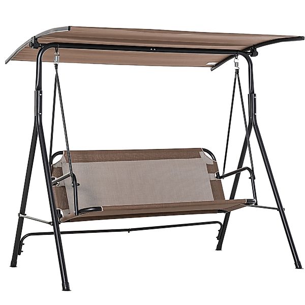 Outsunny Hollywoodschaukel Gartenschaukel mit verstellbarem Sonnendach, günstig online kaufen