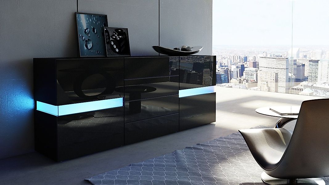 Vladon Sideboard Flow (Kommode mit Ambient günstig online kaufen