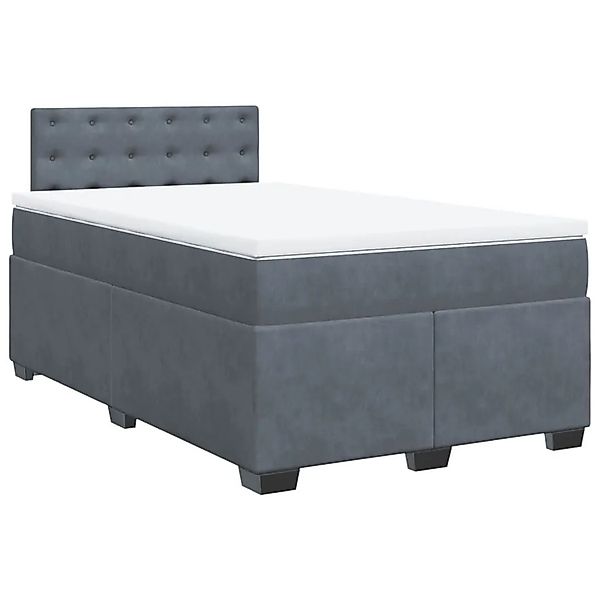 vidaXL Boxspringbett mit Matratze Dunkelgrau 120x190 cm Samt 3288571 günstig online kaufen