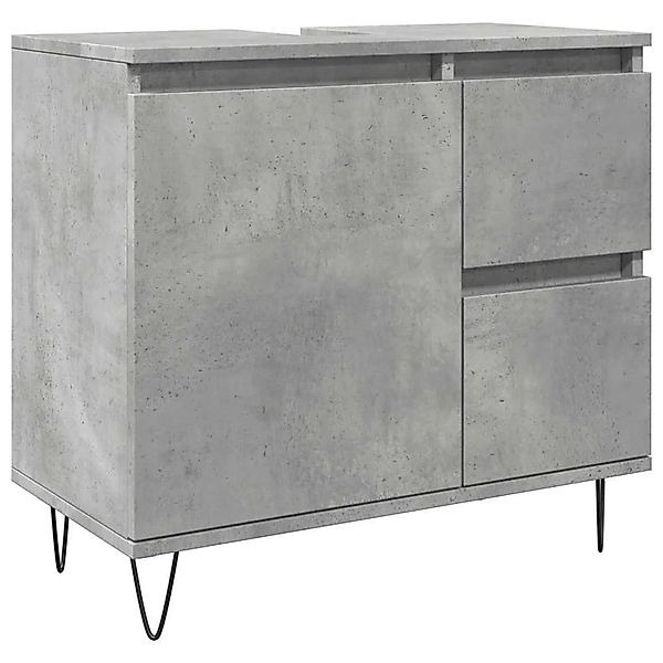 vidaXL Waschbeckenunterschrank Betongrau 65x33x60 cm Holzwerkstoff 857225 günstig online kaufen