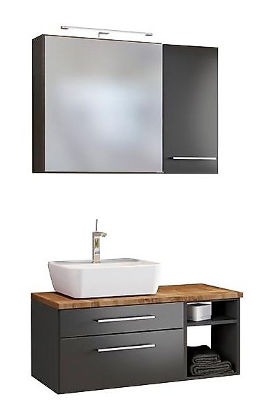 Waschtisch-Set 90 -F- Becken links Davos von Held Möbel Grau günstig online kaufen