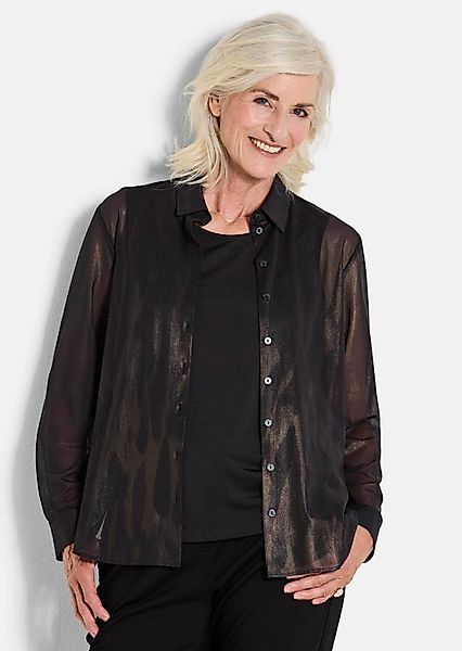 GOLDNER Hemdbluse Edle Metallic-Bluse mit Hemdkragen günstig online kaufen