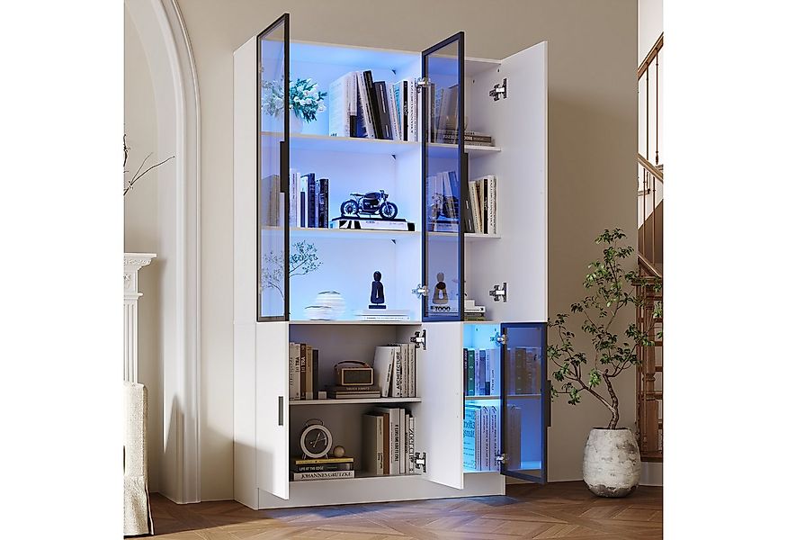 REDOM Vitrine Robuste Spanplatten-Vitrine mit Fernbedienung für LED (Hochsc günstig online kaufen