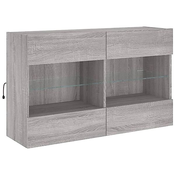 vidaXL TV-Wandschrank mit LED-Leuchten Grau Sonoma 98,5x30x60,5 cm 837111 günstig online kaufen