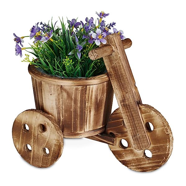 relaxdays Pflanzschale Blumenfahrrad aus Holz günstig online kaufen