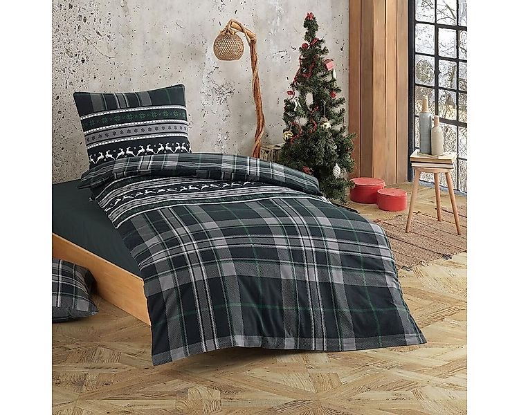 TRAUMSCHLAF Bettwäsche Hirsche, Flanell, 2 teilig, Hochwertige Flanell Bett günstig online kaufen