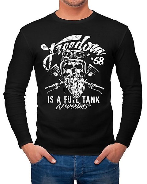 Neverless Longsleeve Herren Long-Sleeve Biker Motorrad Motiv Freedom is a f günstig online kaufen