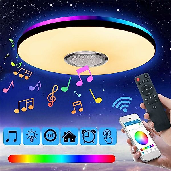 LETGOSPT Deckenleuchte LED Deckenlampe RGB Bluetooth günstig online kaufen