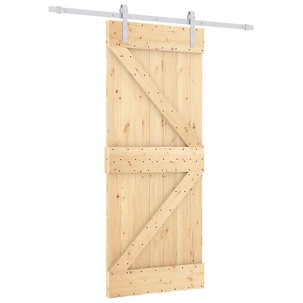 vidaXL Schiebetür mit Beschlag 80x210 cm Massivholz Kiefer 3203006 günstig online kaufen