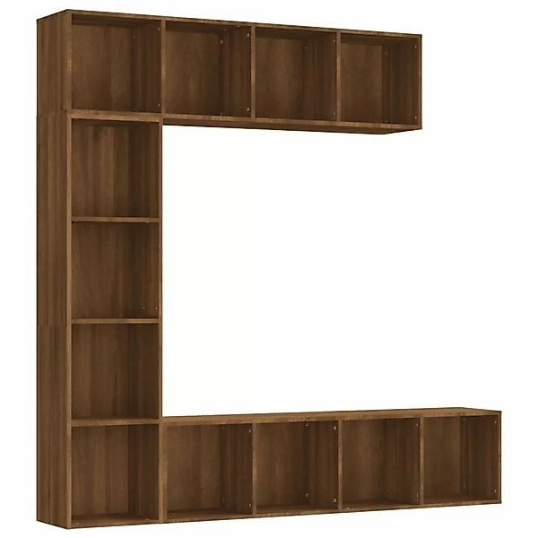 VidaXL 3-tlg. Bücherregal-/TV-Schrank-Set Braun Eichen-Optik günstig online kaufen