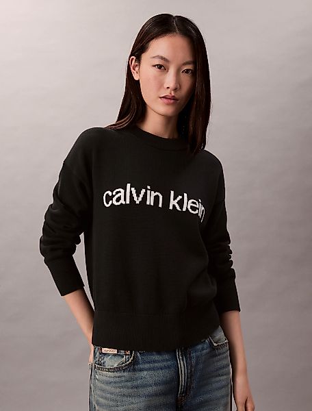 Calvin Klein Jeans Strickpullover "Cotton Graphic Pullover" Mit Rundhalsaus günstig online kaufen