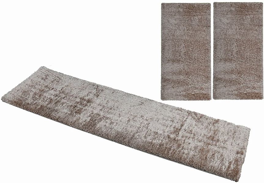 my home Bettumrandung "Malin" Höhe 43 mm 3 Stk. tlg. Hochflor, Shaggy, Uni- günstig online kaufen
