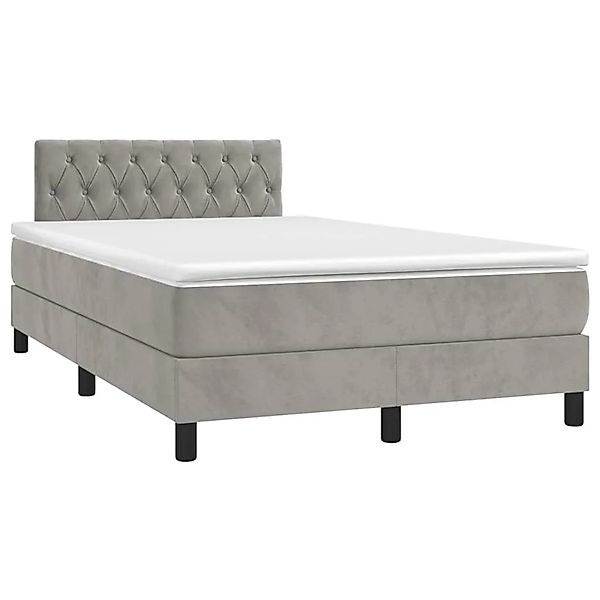vidaXL Boxspringbett mit Matratze Hellgrau 120x190 cm Samt 3269855 günstig online kaufen
