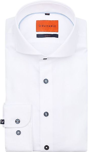 Suitable Melange Hemd Weiß - Größe 42 günstig online kaufen