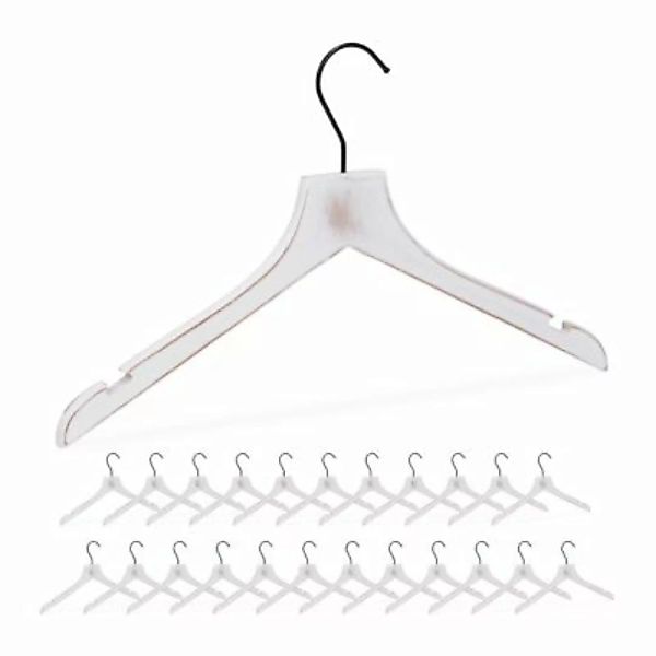 relaxdays 24 x Kleiderbügel weiß günstig online kaufen