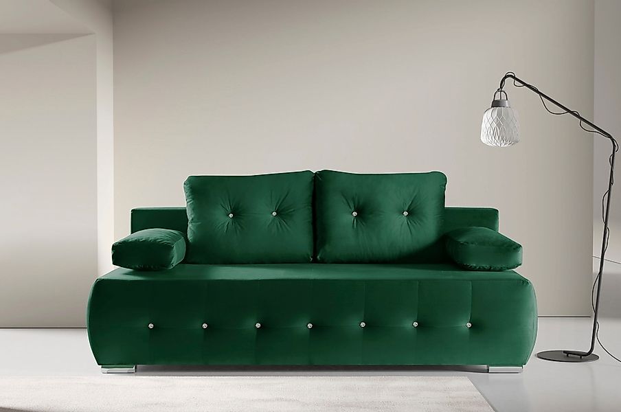 WERK2 Schlafsofa "Monaco", 2-Sitzer Schlafcouch mit Bettkasten & funkelnden günstig online kaufen