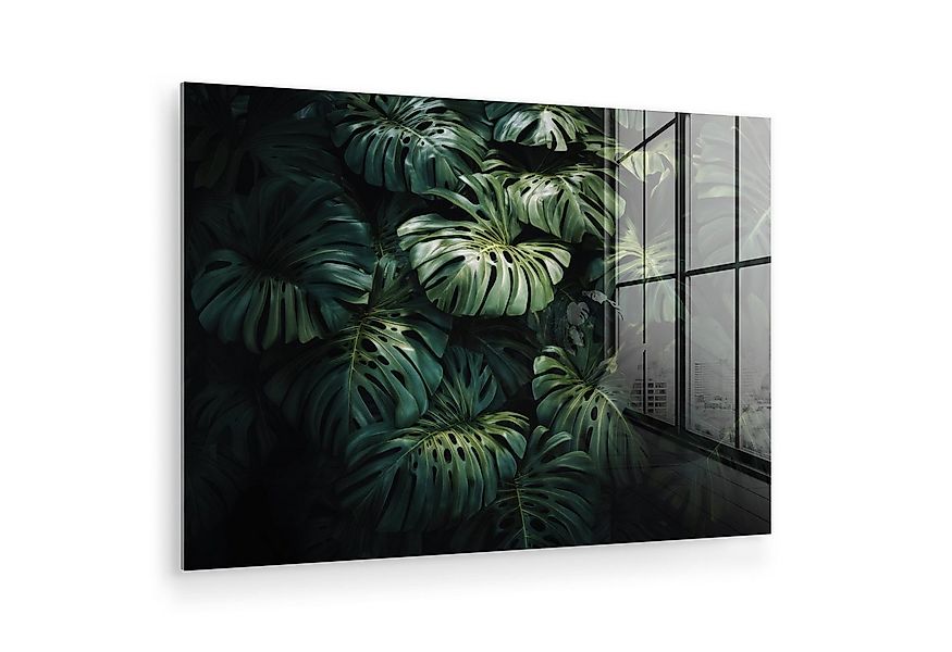 MuchoWow Acrylglasbild Pflanze - Monstera - Licht, Inkl. Aufhängung, Glasbi günstig online kaufen