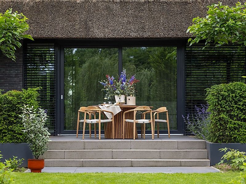 Bellagio Berbaro/Santa Severina ø150 cm Gartenmöbel-Set 6-Teilig Stapelbar günstig online kaufen