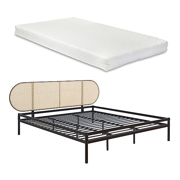 en.casa Metallbett, mit Matratze »Linköping« mit günstig online kaufen
