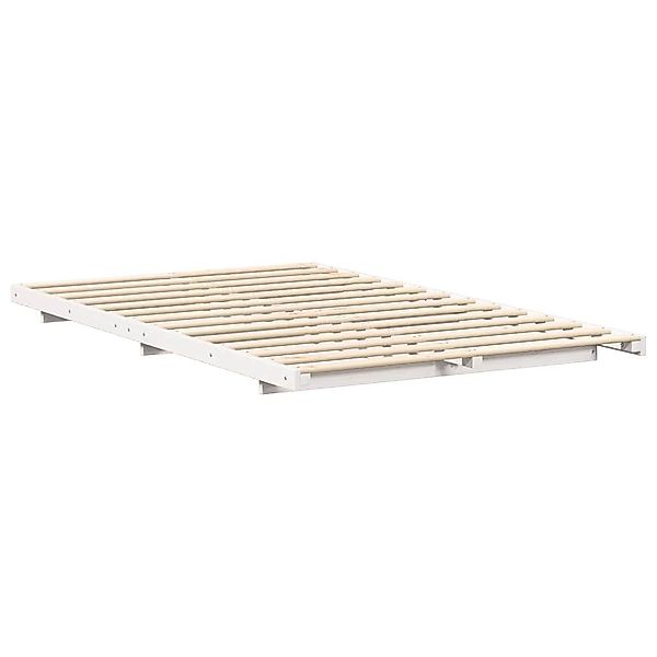 vidaXL Bett Bodenbettgestell Weiß 135 x günstig online kaufen