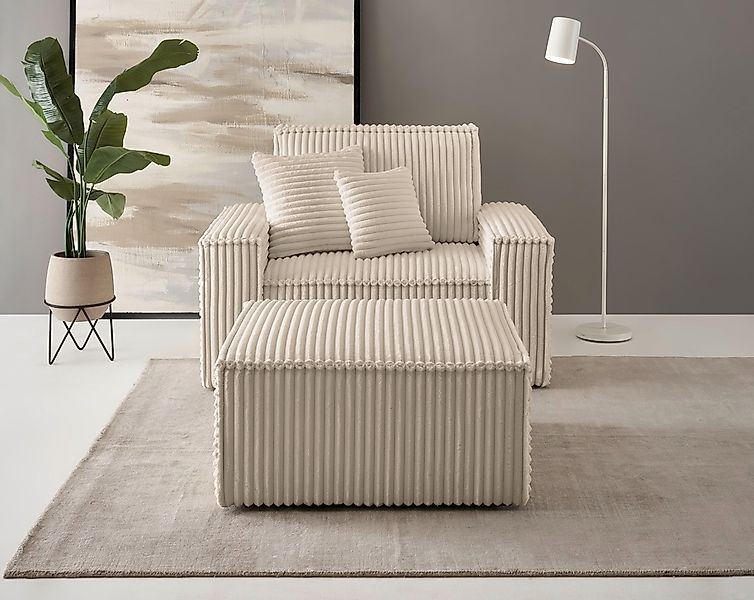 OTTO home Loveseat "FINNLEY, Loveseat & Hocker im Set, trendige Stoffe, ink günstig online kaufen