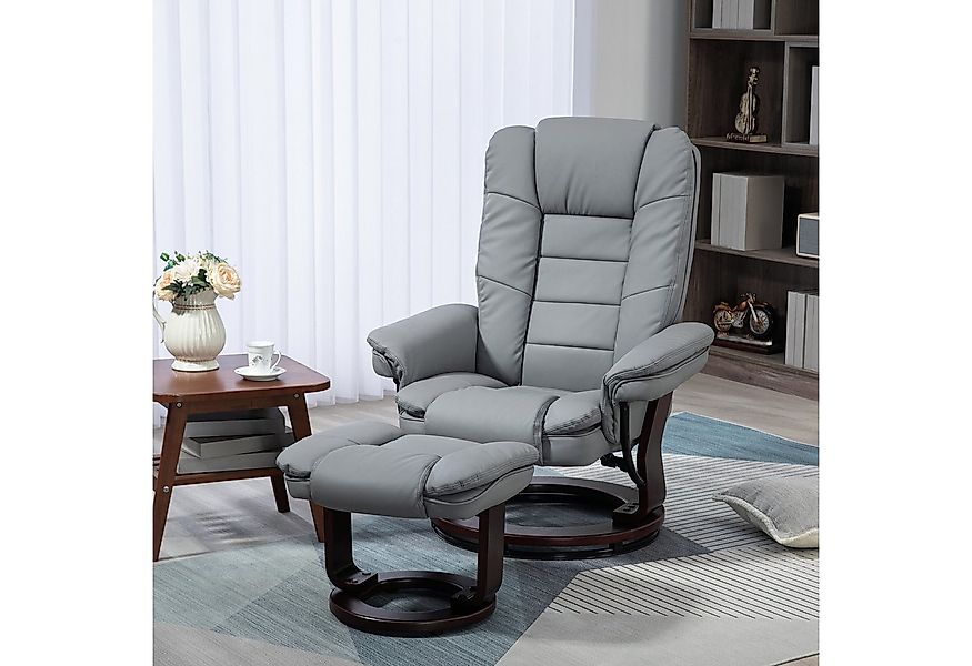 HOMCOM Relaxsessel mit Hocker 360°Drehbarer Fernsehsessel mit Liegefunktion günstig online kaufen