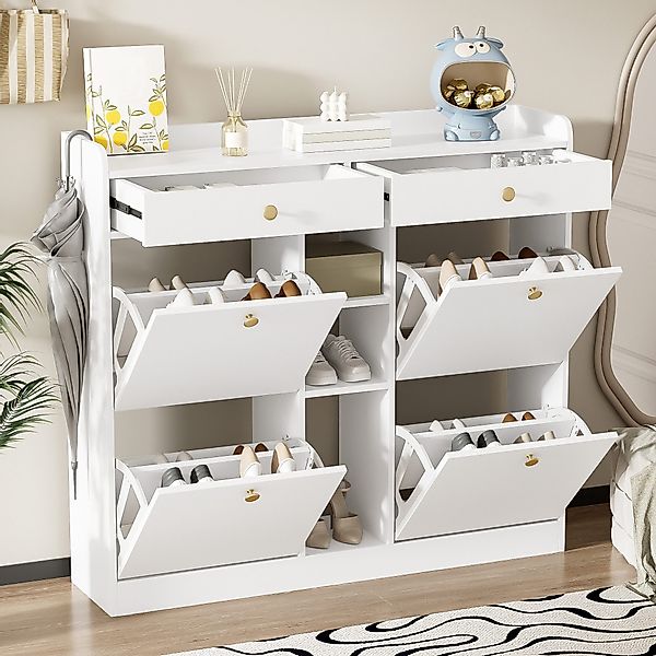 Merax Schuhschrank mit 4 Klapptüren, 2 günstig online kaufen