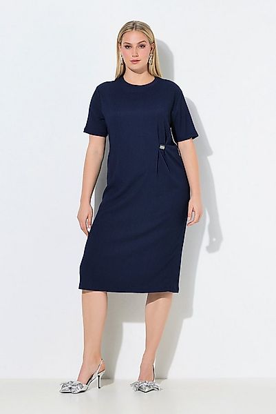 Ulla Popken Midikleid Midikleid Struktur Rundhals Oversized Halbarm günstig online kaufen