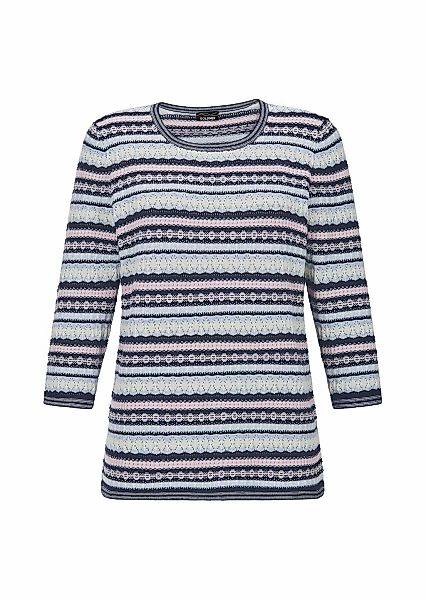 GOLDNER Rundhalspullover "Strickpullover im Ringel-Look" aufwendigig gestri günstig online kaufen