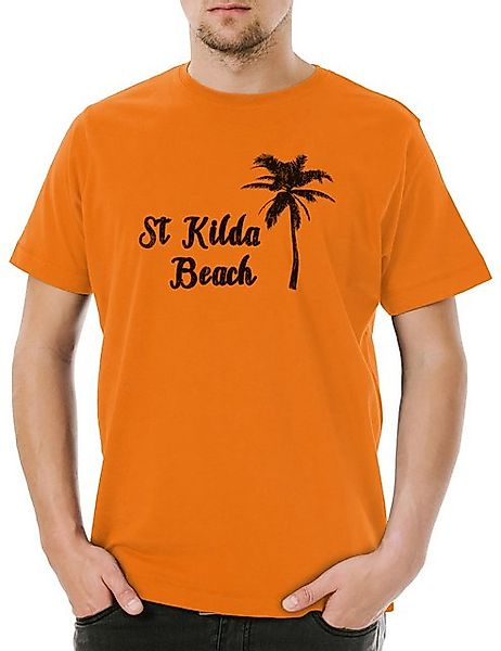 Urban Backwoods Print-Shirt St. Kilda Beach Herren T-Shirt Surfer Surfen Su günstig online kaufen