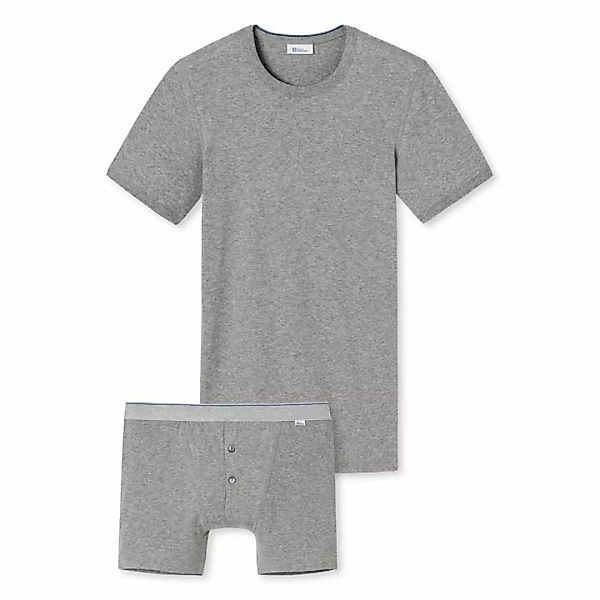 SCHIESSER Revival Herren Shirt & Shorts Set - 2-tlg - Ludwig, Feinripp, Run günstig online kaufen