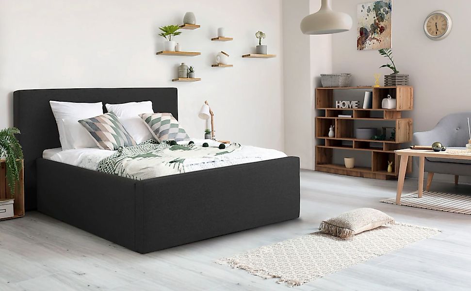 Home affaire Polsterbett "Dalina" geradliniges Kopfteil, in 5 Breiten, auch günstig online kaufen