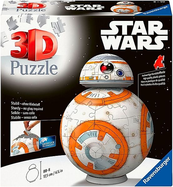 Ravensburger 3D-Puzzle Star Wars BB-8, 99 Puzzleteile, Made in Europe günstig online kaufen