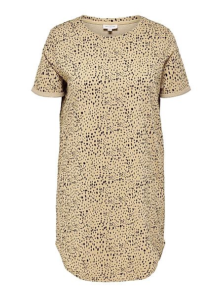 ONLY Curvy Print Kleid Damen Beige günstig online kaufen