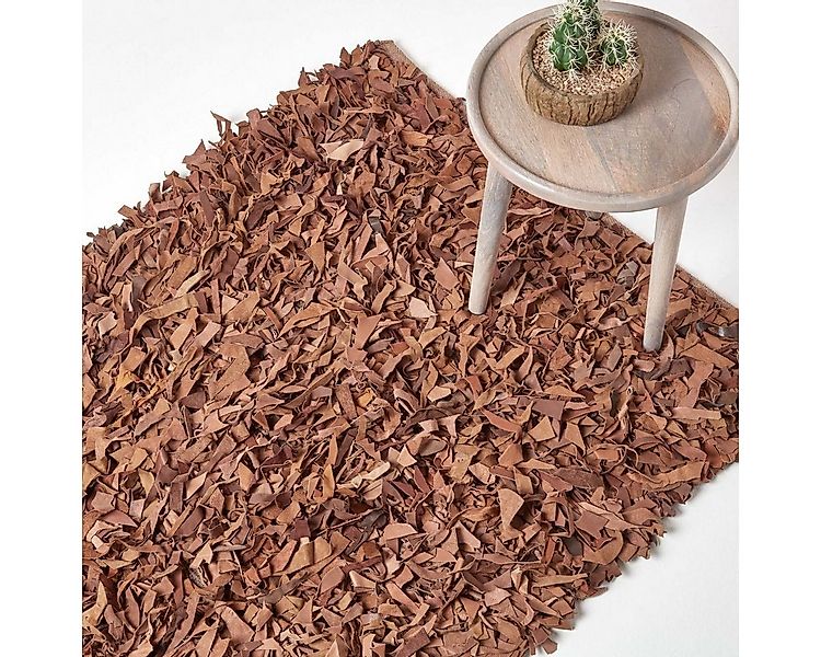 Homescapes Teppich Lederteppich Dallas, hellbraun, 120 x 180 cm, Höhe: 20 m günstig online kaufen