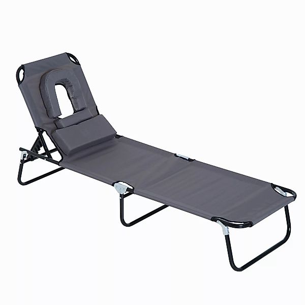 Outsunny Sonnenliege Gartenliege Dreibeinliege Relaxliege mit Lesefenster & günstig online kaufen