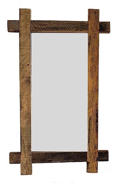 Spetebo Wandspiegel Holz Wand Spiegel eckig - 90 cm - rustikal, aus altem H günstig online kaufen
