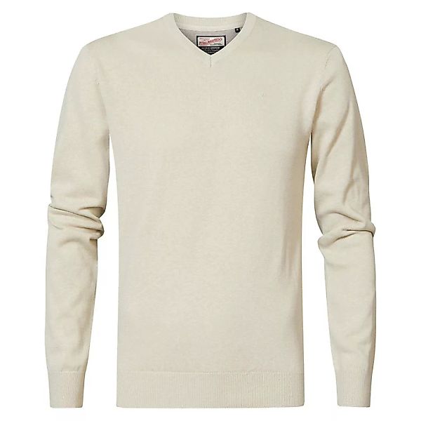 Petrol Industries V-ausschnitt Sweater M Antique White Melee günstig online kaufen