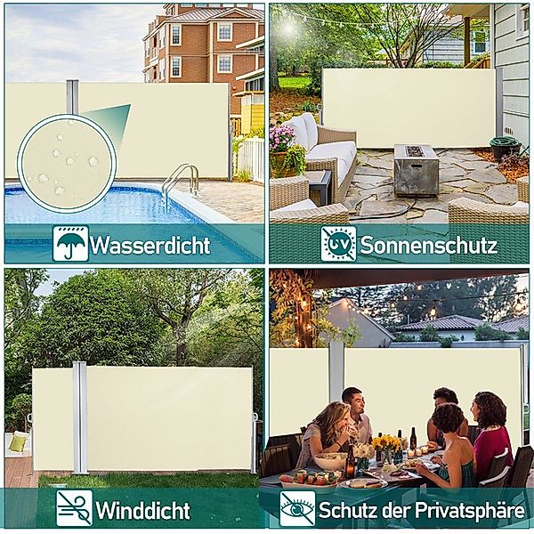 Clanmacy Seitenarmmarkise Seitenmarkise Anthrazit Markise mit günstig online kaufen